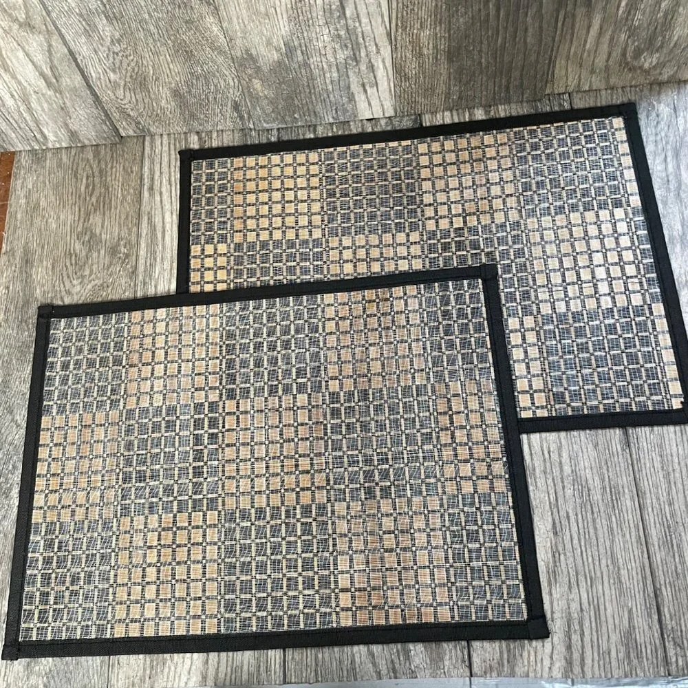 Set of 4 Bamboo Placemats for Dining Mats Kitchen Washable Heat Resistant